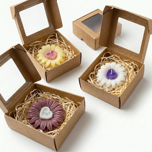Heart-Centered Daisy Artisan Candle Set