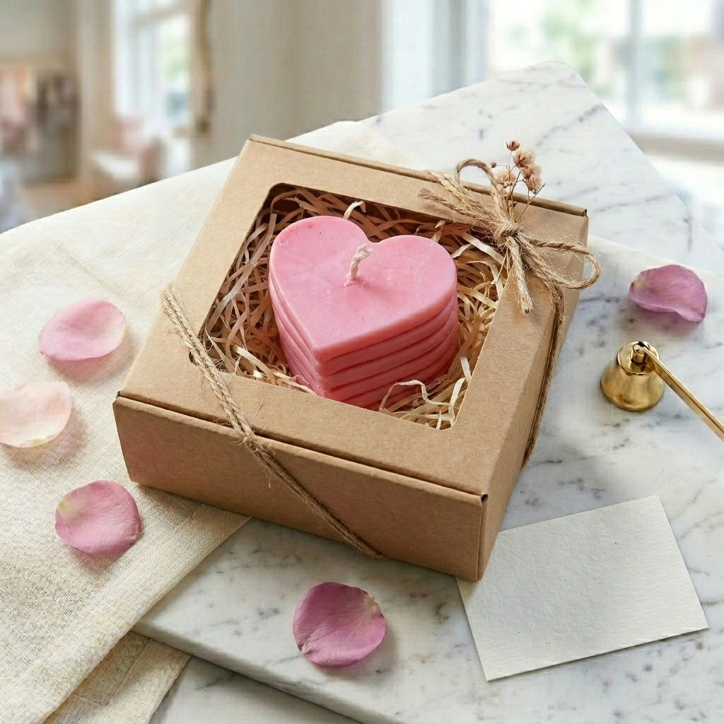 Stacked Heart Artisan Sculpted Candle