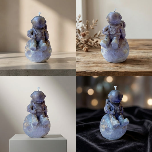 Celestial Explorer Astronaut Artisan Candle