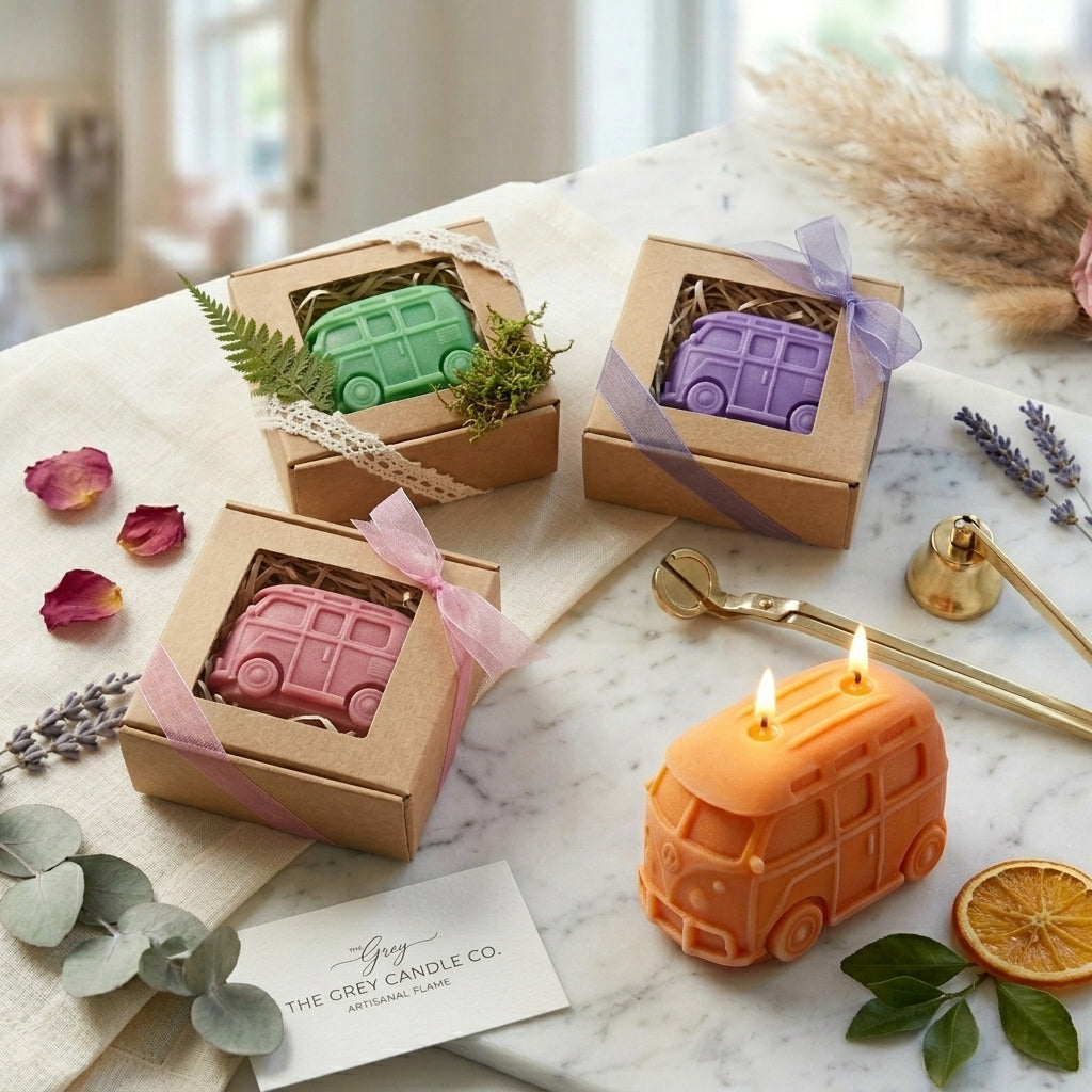 Vintage Adventure Camper Van Artisan Candle Set