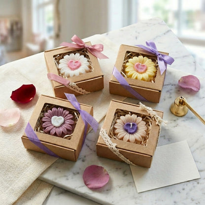 Heart-Centered Daisy Artisan Candle Set