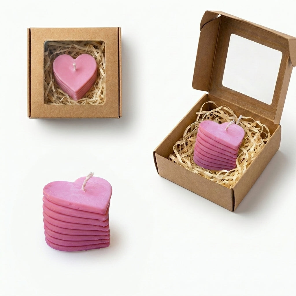 Stacked Heart Artisan Sculpted Candle