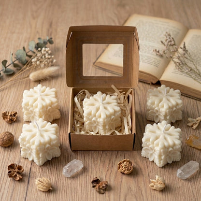 Floral Snowflake Geometric Artisan Candle Set