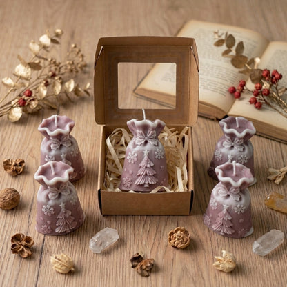 Festive Holiday Gift Bag Artisan Candle