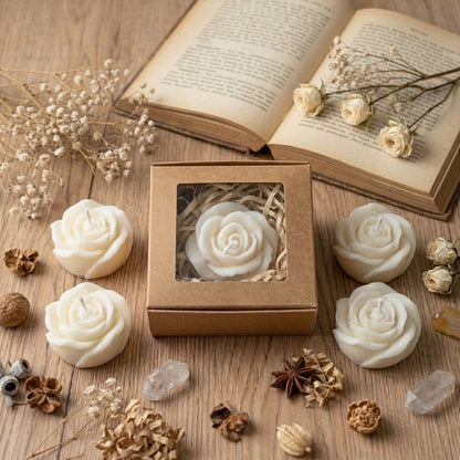 Ethereal Rose Bloom Artisan Candle Gift Set