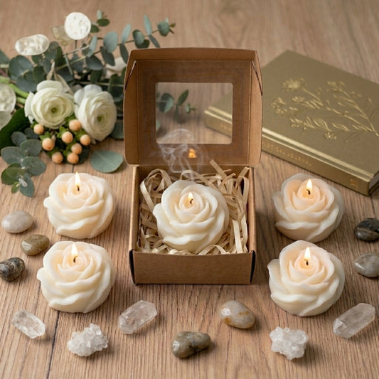 Ethereal Rose Bloom Artisan Candle Gift Set