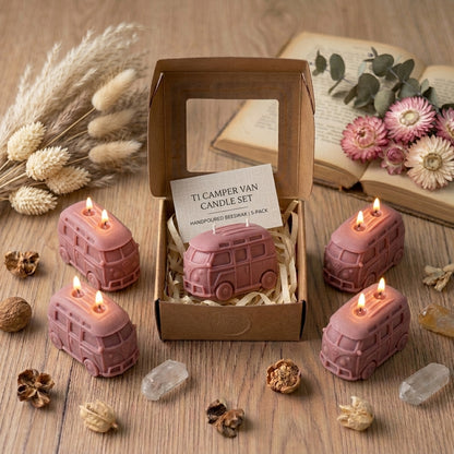 Vintage Adventure Camper Van Artisan Candle Set