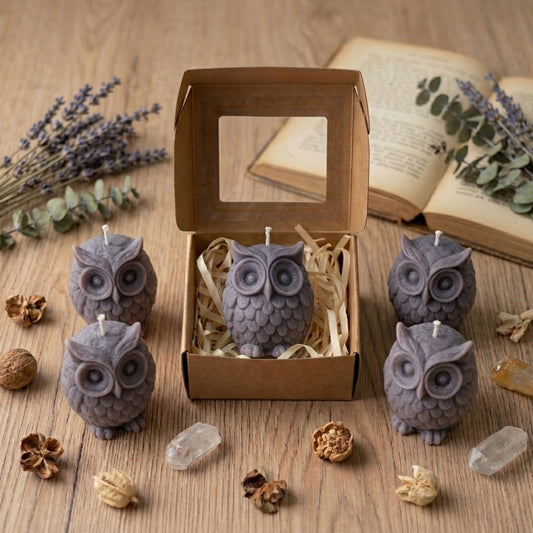 AETHEL Hand-Poured Amethyst Owl Artisan Candle