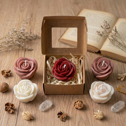Rose Candle Artisan Hand-Sculpted Botanical Wax