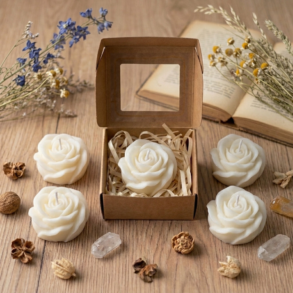 Ethereal Rose Bloom Artisan Candle Gift Set