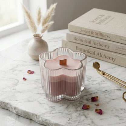 Artisan Two-Tone Flower Jar Soy Candle