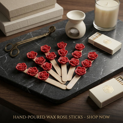 Artisan Rose Wax Melts on Wooden Stirrers
