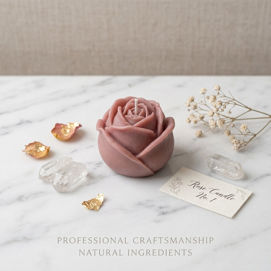 Rose Candle Artisan Hand-Sculpted Botanical Wax