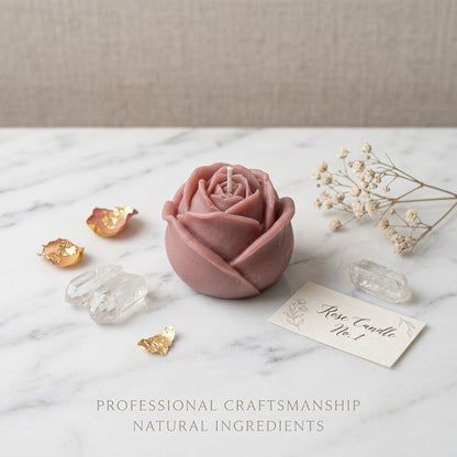 Rose Candle Artisan Hand-Sculpted Botanical Wax