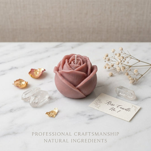 Rose Candle Artisan Hand-Sculpted Botanical Wax