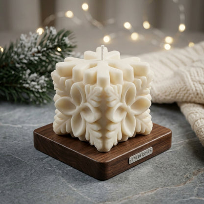 Floral Snowflake Geometric Artisan Candle Set