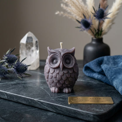 AETHEL Hand-Poured Amethyst Owl Artisan Candle