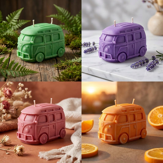 Vintage Adventure Camper Van Artisan Candle Set