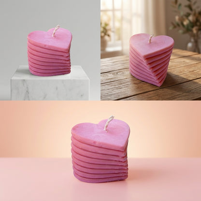 Stacked Heart Artisan Sculpted Candle