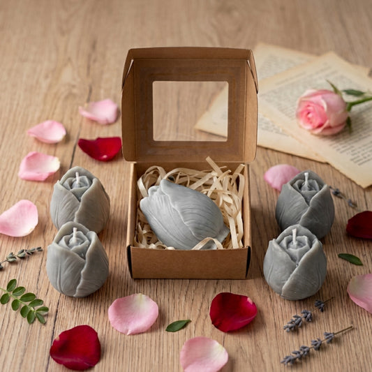 Signature Grey Tulip Sculpted Artisan Candle
